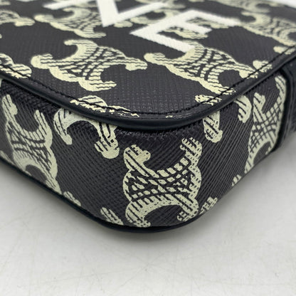【中古品】【メンズ/レディース】 CELINE セリーヌ ホリゾンタル ポーチ ショルダーバッグ クロスボディ トリオンフキャンバス カバン 180-260615-ko-05-tei カラー：ブラック 万代Net店