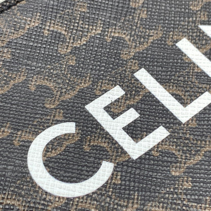 【中古品】【メンズ/レディース】 CELINE セリーヌ トリオンフ キーリング付き コインケース 財布 カードケース 182-260615-ko-02-tei カラー：ブラウン系 万代Net店