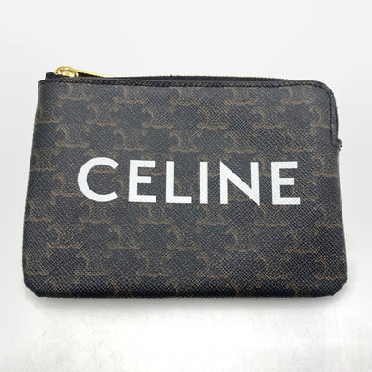 【中古品】【メンズ/レディース】 CELINE セリーヌ トリオンフ キーリング付き コインケース 財布 カードケース 182-260615-ko-02-tei カラー：ブラウン系 万代Net店