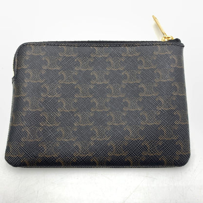 【中古品】【メンズ/レディース】 CELINE セリーヌ トリオンフ キーリング付き コインケース 財布 カードケース 182-260615-ko-02-tei カラー：ブラウン系 万代Net店