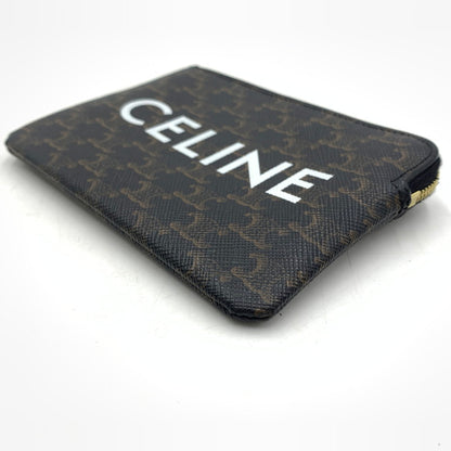 【中古品】【メンズ/レディース】 CELINE セリーヌ トリオンフ キーリング付き コインケース 財布 カードケース 182-260615-ko-02-tei カラー：ブラウン系 万代Net店