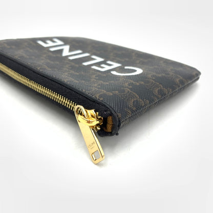 【中古品】【メンズ/レディース】 CELINE セリーヌ トリオンフ キーリング付き コインケース 財布 カードケース 182-260615-ko-02-tei カラー：ブラウン系 万代Net店