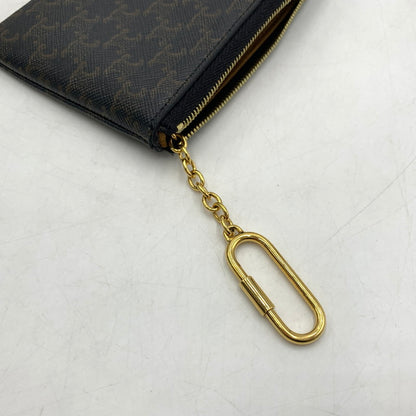 【中古品】【メンズ/レディース】 CELINE セリーヌ トリオンフ キーリング付き コインケース 財布 カードケース 182-260615-ko-02-tei カラー：ブラウン系 万代Net店