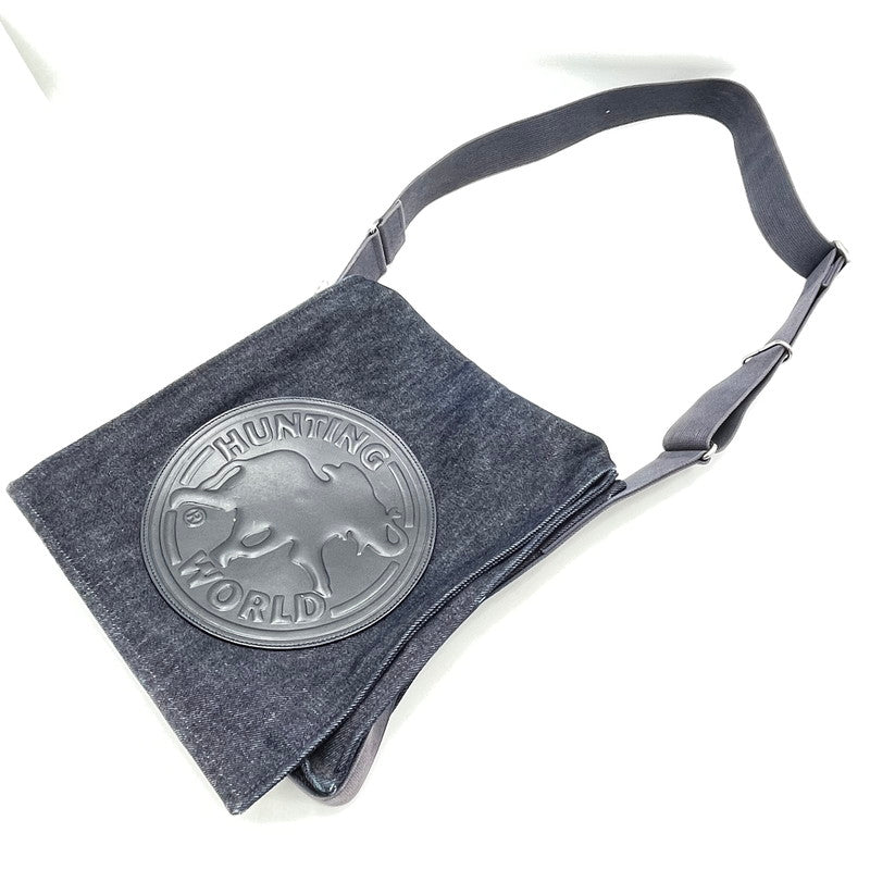 【中古品】【メンズ】 HUNTING WORLD ハンティングワールド DENIM SHOULDER BAG デニム ショルダーバッグ カバン 188-260809-nm-53-tei カラー：ネイビー 万代Net店
