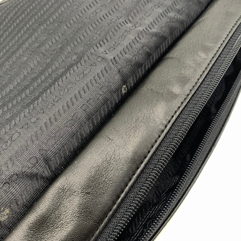 【現状渡し品】【メンズ】 PRADA プラダ MESSENGER LEATHER BAG メッセンジャー レザー バッグ カバン ショルダーバッグ 180-260615-ko-03-tei カラー：ブラック 万代Net店