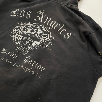 【中古品】【メンズ】 ED HARDY エドハーディー ZIP UP HOODIE 014-017555 ジップアップ フーディ 長袖 トップス パーカー 145-260616-yo-04-tei サイズ：不明 カラー：ブラック 万代Net店