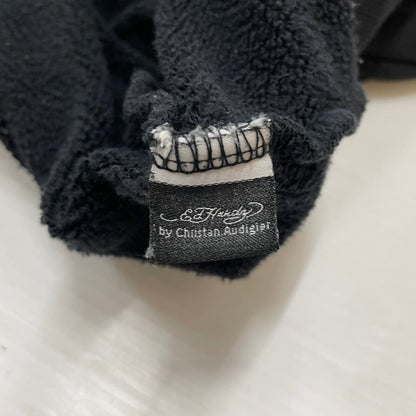 【中古品】【メンズ】 ED HARDY エドハーディー ZIP UP HOODIE 014-017555 ジップアップ フーディ 長袖 トップス パーカー 145-260616-yo-04-tei サイズ：不明 カラー：ブラック 万代Net店