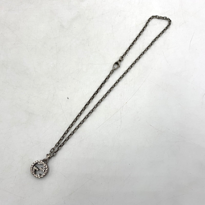 【中古品】【メンズ/レディース】 GUCCI グッチ インターロッキングG ネックレス アラベスク アクセサリー ペンダント Ag925 182-260615-ko-01-tei カラー：シルバー 万代Net店