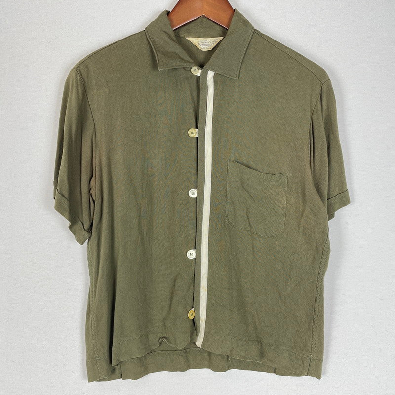 【現状渡し品】【メンズ】 TOWNCRAFT タウンクラフト 60's OPENCOLLAR S/S SHIRT VINTAGE 60年代 オープンカラー ショートスリーブ シャツ 半袖 トップス ヴィンテージ 145-260616-yo-03-tei サイズ：M カラー：グリーン 万代Net店