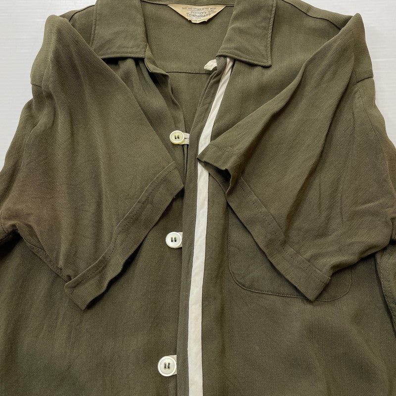 【現状渡し品】【メンズ】 TOWNCRAFT タウンクラフト 60's OPENCOLLAR S/S SHIRT VINTAGE 60年代 オープンカラー ショートスリーブ シャツ 半袖 トップス ヴィンテージ 145-260616-yo-03-tei サイズ：M カラー：グリーン 万代Net店