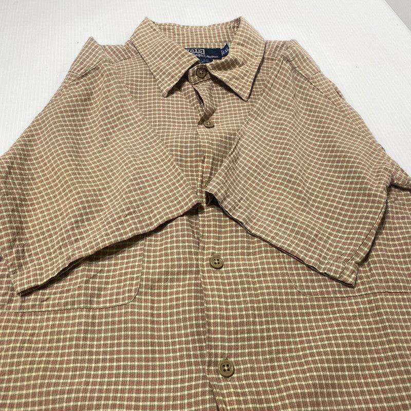 【中古品】【メンズ】 POLO by RALPH LAUREN ポロバイラルフローレン COLLIER CHECK S/S SHIRT コリアー チェック ショートスリーブシャツ 半袖トップス 145-260704-ss-01-tei サイズ：XL カラー：ブラウン 万代Net店