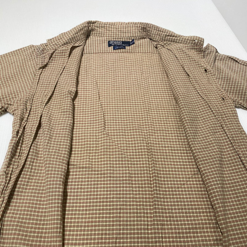 【中古品】【メンズ】 POLO by RALPH LAUREN ポロバイラルフローレン COLLIER CHECK S/S SHIRT コリアー チェック ショートスリーブシャツ 半袖トップス 145-260704-ss-01-tei サイズ：XL カラー：ブラウン 万代Net店