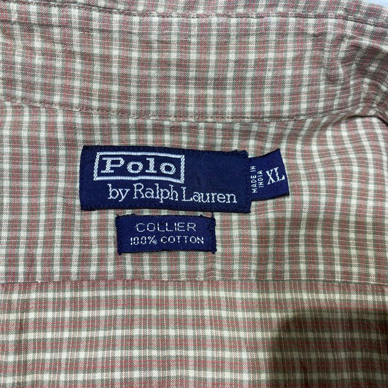【中古品】【メンズ】 POLO by RALPH LAUREN ポロバイラルフローレン COLLIER CHECK S/S SHIRT コリアー チェック ショートスリーブシャツ 半袖トップス 145-260704-ss-01-tei サイズ：XL カラー：ブラウン 万代Net店
