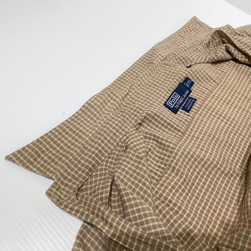【中古品】【メンズ】 POLO by RALPH LAUREN ポロバイラルフローレン COLLIER CHECK S/S SHIRT コリアー チェック ショートスリーブシャツ 半袖トップス 145-260704-ss-01-tei サイズ：XL カラー：ブラウン 万代Net店