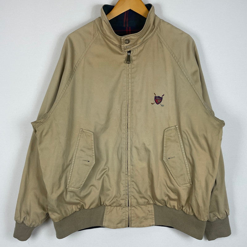 【現状渡し品】【メンズ】 POLO RALPH LAUREN ポロ ラルフローレン 90’ｓ HARRINGTON JACKET 90年代 ハリントン ジャケット アウター 147-260614-sa-05-tei サイズ：XL カラー：ベージュ 万代Net店