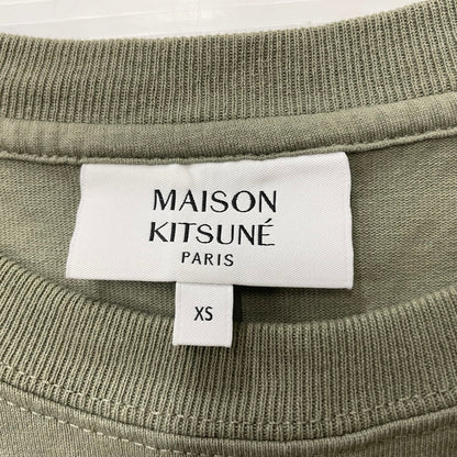 【中古品】【メンズ】 MAISON KITSUNE メゾン キツネ HANDWRITING COMFORT TEE MM00126KJ7025 ハンドライティング コンフォート Tシャツ 半袖 トップス 141-260614-sa-01-tei サイズ：XS カラー：カーキ 万代Net店