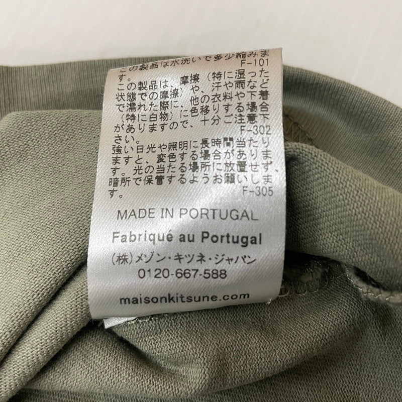 【中古品】【メンズ】 MAISON KITSUNE メゾン キツネ HANDWRITING COMFORT TEE MM00126KJ7025 ハンドライティング コンフォート Tシャツ 半袖 トップス 141-260614-sa-01-tei サイズ：XS カラー：カーキ 万代Net店