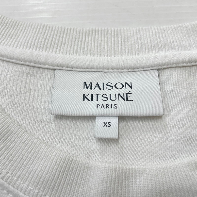 【中古品】【メンズ】 MAISON KITSUNE メゾン キツネ HANDWRITING TEE MM00126KJ7025 ハンドライティング コンフォート Tシャツ 半袖 トップス 141-260614-sa-04-tei サイズ：XS カラー：ホワイト 万代Net店