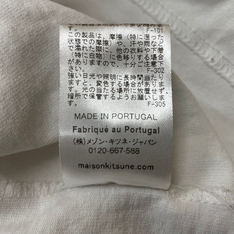 【中古品】【メンズ】 MAISON KITSUNE メゾン キツネ HANDWRITING TEE MM00126KJ7025 ハンドライティング コンフォート Tシャツ 半袖 トップス 141-260614-sa-04-tei サイズ：XS カラー：ホワイト 万代Net店