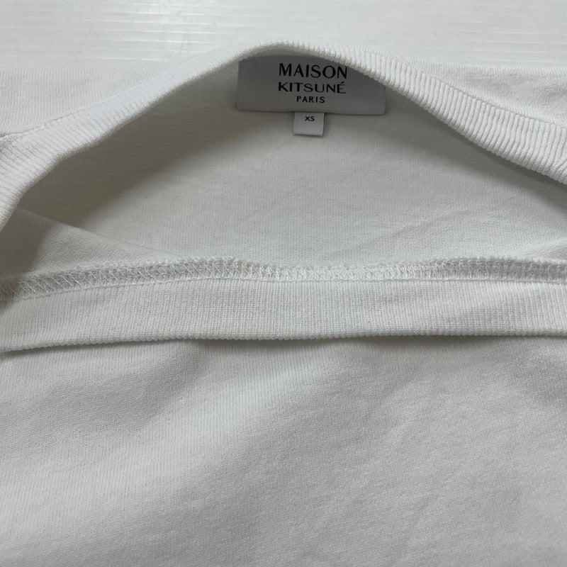 【中古品】【メンズ】 MAISON KITSUNE メゾン キツネ HANDWRITING TEE MM00126KJ7025 ハンドライティング コンフォート Tシャツ 半袖 トップス 141-260614-sa-04-tei サイズ：XS カラー：ホワイト 万代Net店