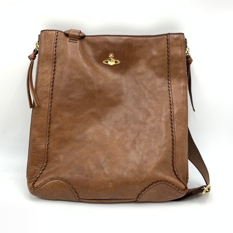 【中古品】【メンズ】 Vivienne Westwood ヴィヴィアン・ウエストウッド ORB SHOULDER BAG オーブ ショルダーバッグ カバン レザーバッグ 188-260723-ko-04-tei カラー：ブラウン 万代Net店