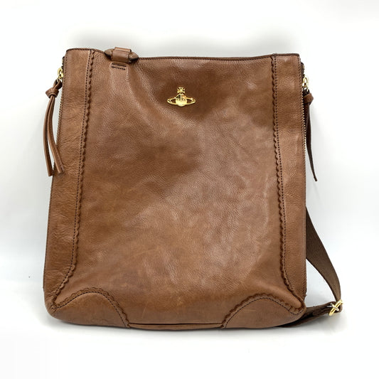 【中古品】【メンズ】 Vivienne Westwood ヴィヴィアン・ウエストウッド ORB SHOULDER BAG オーブ ショルダーバッグ カバン レザーバッグ 188-260723-ko-04-tei カラー：ブラウン 万代Net店