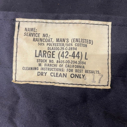 【現状渡し品】【メンズ】 U.S.ARMY ユーエスアーミ 80's RAIN COAT VINTAGE 8405-00-204-3594 80年代 レインコート アウター ヴィンテージ アメリカ軍 145-260614-sa-06-tei サイズ：L カラー：ブラック 万代Net店