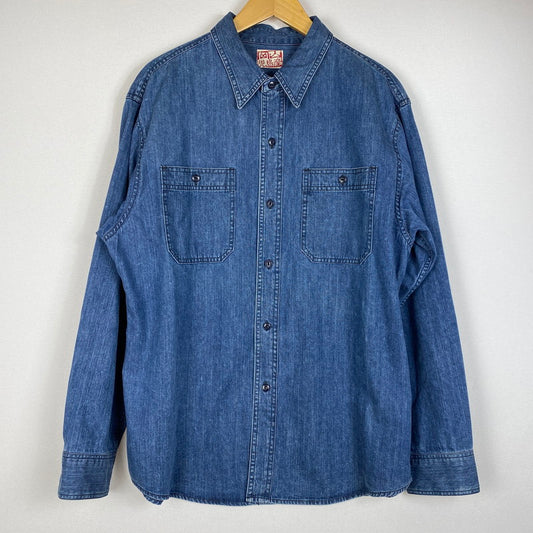 【中古品】【メンズ】 KOJIMA GENES 児島ジーンズ DENIM SHIRT MADE IN JAPAN デニムシャツ トップス 日本製 145-260702-ss-04-tei サイズ：XL カラー：インディゴ 万代Net店