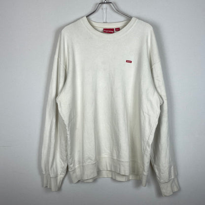 【中古品】【メンズ】 SUPREME シュプリーム 19FW SMALL BOX LOGO CREWNECK 19年秋冬 スモール ボックス ロゴ クールネック 長袖 トップス トレーナ－ 149-260618-sa-12-tei サイズ：L カラー：クリーム 万代Net店