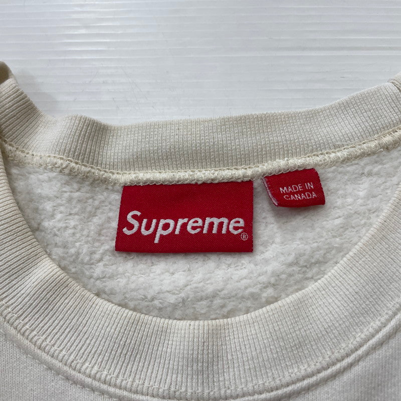 【中古品】【メンズ】 SUPREME シュプリーム 19FW SMALL BOX LOGO CREWNECK 19年秋冬 スモール ボックス ロゴ クールネック 長袖 トップス トレーナ－ 149-260618-sa-12-tei サイズ：L カラー：クリーム 万代Net店
