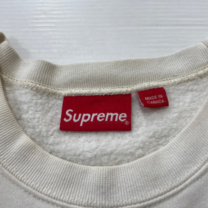 【中古品】【メンズ】 SUPREME シュプリーム 19FW SMALL BOX LOGO CREWNECK 19年秋冬 スモール ボックス ロゴ クールネック 長袖 トップス トレーナ－ 149-260618-sa-12-tei サイズ：L カラー：クリーム 万代Net店