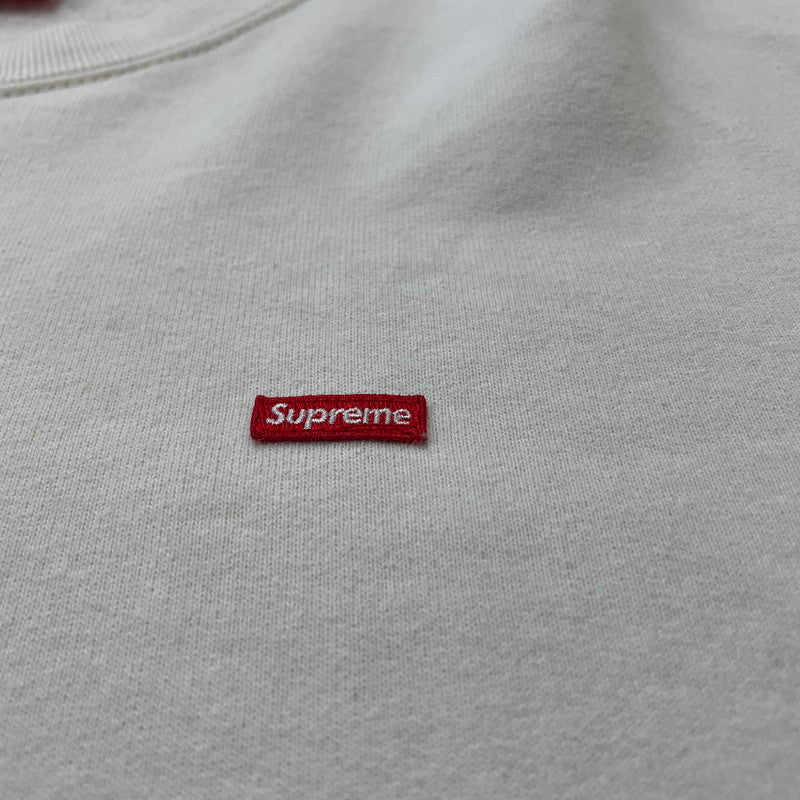 【中古品】【メンズ】 SUPREME シュプリーム 19FW SMALL BOX LOGO CREWNECK 19年秋冬 スモール ボックス ロゴ クールネック 長袖 トップス トレーナ－ 149-260618-sa-12-tei サイズ：L カラー：クリーム 万代Net店
