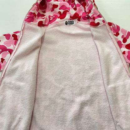 【中古品】【メンズ】 A BATHINGAPE アベイシングエイプ SHARK FULLZIP HOODIE 001ZPK801003M シャーク フルジップ フーディ 長袖 トップス パーカー 144-260615-sa-11-tei サイズ：M カラー：ピンク 万代Net店