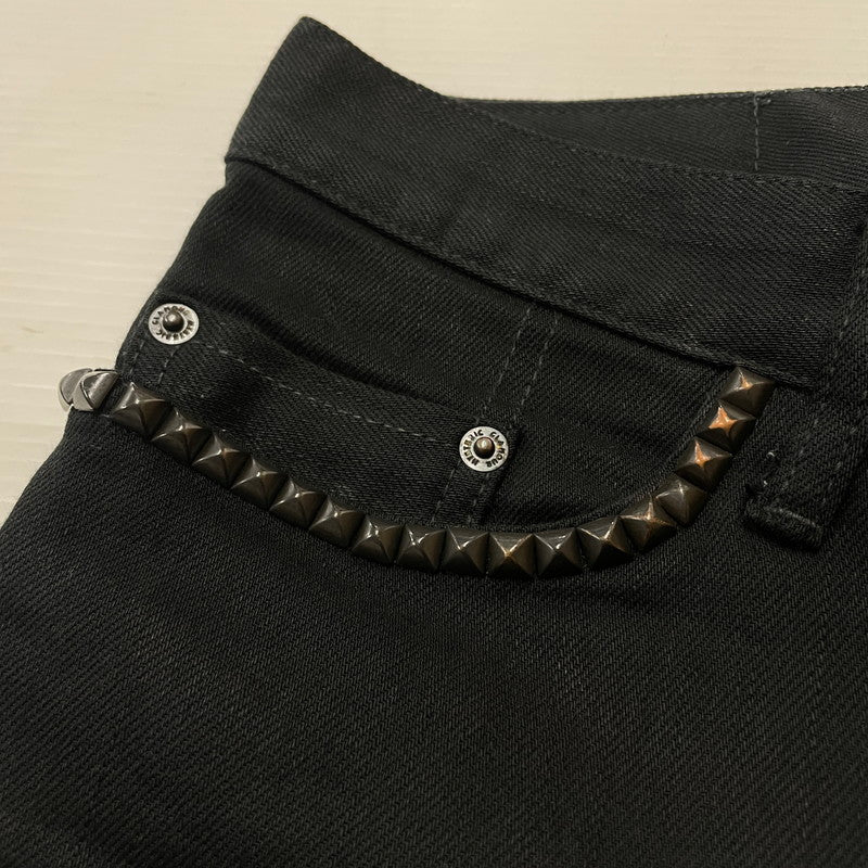 【中古品】【メンズ】 HYSTERIC GLAMOUR ヒステリック グラマー STUDDED STRAIGHT DENIM 0241AP20 スタッズ スリムストレート デニムパンツ ボトムス 151-260615-sa-15-tei サイズ：30 カラー：ブラック 万代Net店