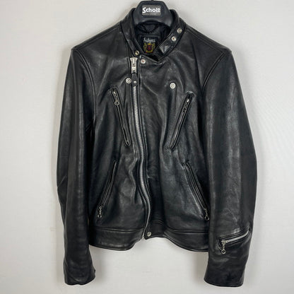 【中古品】【メンズ】 SCHOTT ショット DOUBLE BREST RIDERS JACKET 3171060 ダブル ベスト ライダース ジャケット アウター 145-260615-sa-13-tei サイズ：L カラー：ブラック 万代Net店