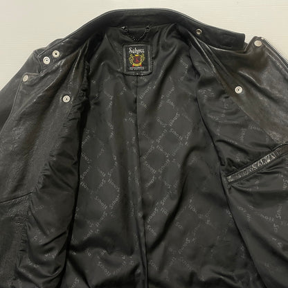 【中古品】【メンズ】 SCHOTT ショット DOUBLE BREST RIDERS JACKET 3171060 ダブル ベスト ライダース ジャケット アウター 145-260615-sa-13-tei サイズ：L カラー：ブラック 万代Net店