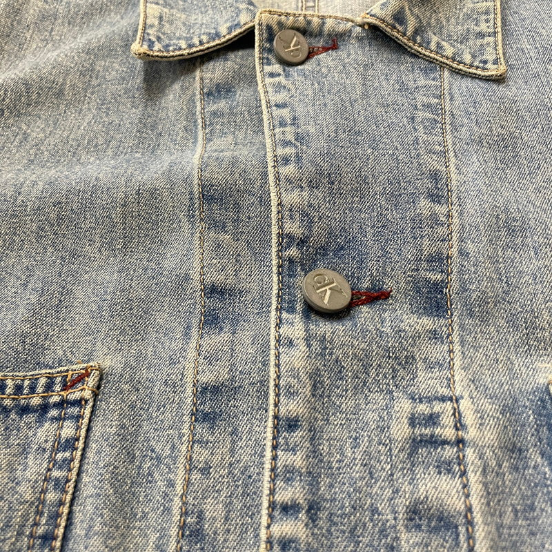 【中古品】【メンズ】 CALVIN KLEIN カルバンクライン 90’ｓ COVERALL DENIM JACKET 90年代 カバーオール デニム ジャケット アウター 141-260615-sa-12-tei サイズ：XL カラー：インディゴ 万代Net店