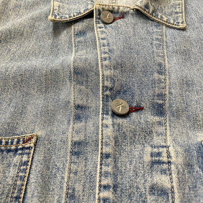 【中古品】【メンズ】 CALVIN KLEIN カルバンクライン 90’ｓ COVERALL DENIM JACKET 90年代 カバーオール デニム ジャケット アウター 141-260615-sa-12-tei サイズ：XL カラー：インディゴ 万代Net店