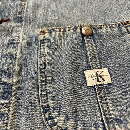 【中古品】【メンズ】 CALVIN KLEIN カルバンクライン 90’ｓ COVERALL DENIM JACKET 90年代 カバーオール デニム ジャケット アウター 141-260615-sa-12-tei サイズ：XL カラー：インディゴ 万代Net店