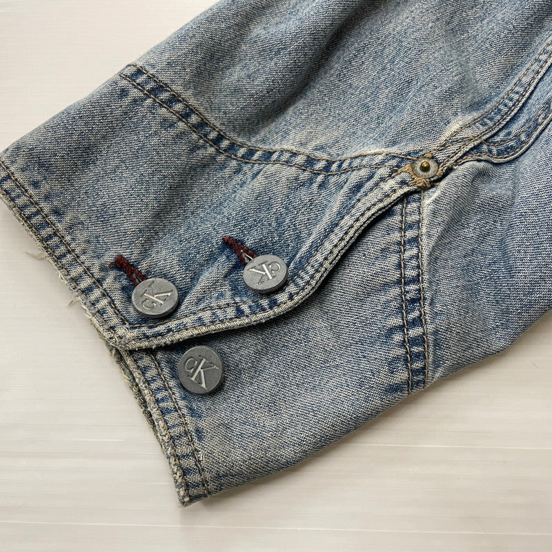 【中古品】【メンズ】 CALVIN KLEIN カルバンクライン 90’ｓ COVERALL DENIM JACKET 90年代 カバーオール デニム ジャケット アウター 141-260615-sa-12-tei サイズ：XL カラー：インディゴ 万代Net店