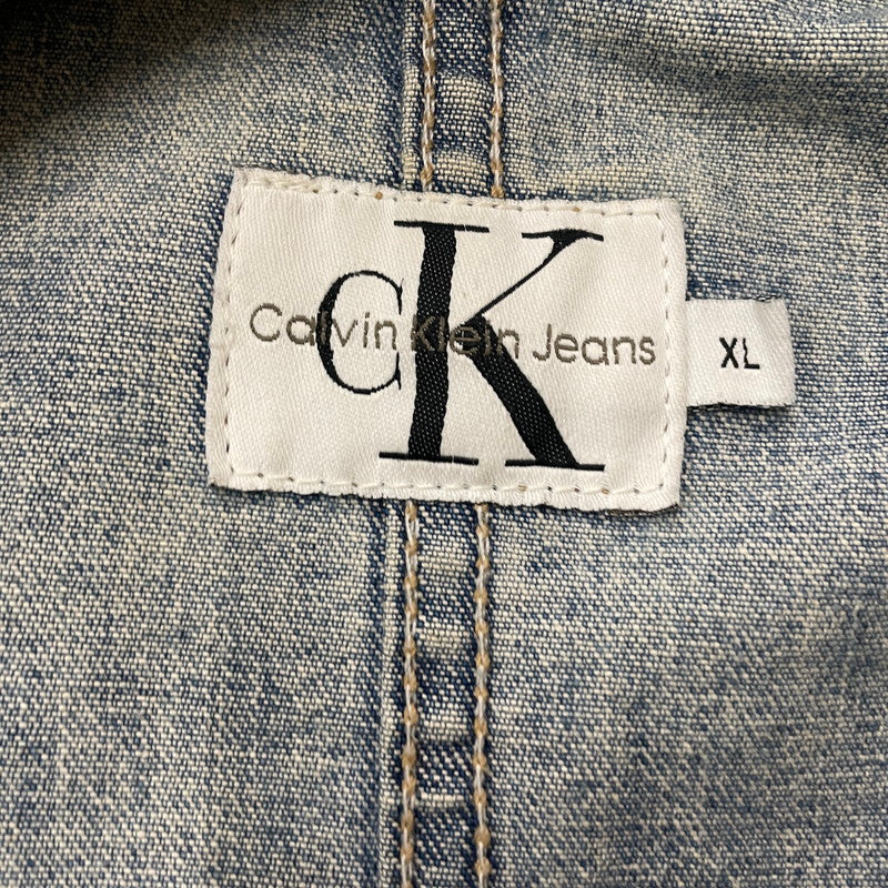 【中古品】【メンズ】 CALVIN KLEIN カルバンクライン 90’ｓ COVERALL DENIM JACKET 90年代 カバーオール デニム ジャケット アウター 141-260615-sa-12-tei サイズ：XL カラー：インディゴ 万代Net店