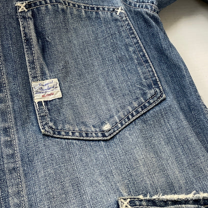 【現状渡し品】【メンズ】 JOUNAL STANDARD ジャーナル スタンダード USED PROCESSING NOCOLLAR COVERALL ユーズド 加工 ノーカラーカバーオール アウター 147-260830-sa-09-tei サイズ：M カラー：インディゴ 万代Net店
