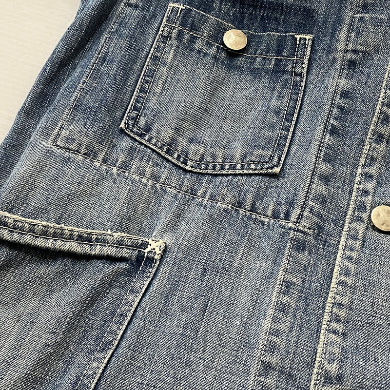 【現状渡し品】【メンズ】 JOUNAL STANDARD ジャーナル スタンダード USED PROCESSING NOCOLLAR COVERALL ユーズド 加工 ノーカラーカバーオール アウター 147-260830-sa-09-tei サイズ：M カラー：インディゴ 万代Net店