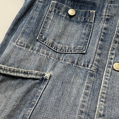【現状渡し品】【メンズ】 JOUNAL STANDARD ジャーナル スタンダード USED PROCESSING NOCOLLAR COVERALL ユーズド 加工 ノーカラーカバーオール アウター 147-260830-sa-09-tei サイズ：M カラー：インディゴ 万代Net店