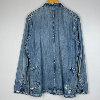 【現状渡し品】【メンズ】 JOUNAL STANDARD ジャーナル スタンダード USED PROCESSING NOCOLLAR COVERALL ユーズド 加工 ノーカラーカバーオール アウター 147-260830-sa-09-tei サイズ：M カラー：インディゴ 万代Net店
