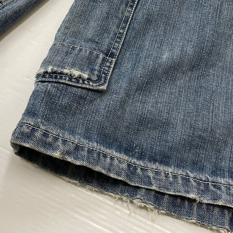 【現状渡し品】【メンズ】 JOUNAL STANDARD ジャーナル スタンダード USED PROCESSING NOCOLLAR COVERALL ユーズド 加工 ノーカラーカバーオール アウター 147-260830-sa-09-tei サイズ：M カラー：インディゴ 万代Net店
