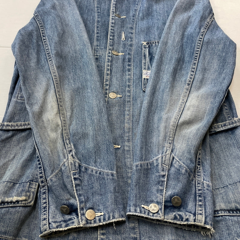 【現状渡し品】【メンズ】 JOUNAL STANDARD ジャーナル スタンダード USED PROCESSING NOCOLLAR COVERALL ユーズド 加工 ノーカラーカバーオール アウター 147-260830-sa-09-tei サイズ：M カラー：インディゴ 万代Net店