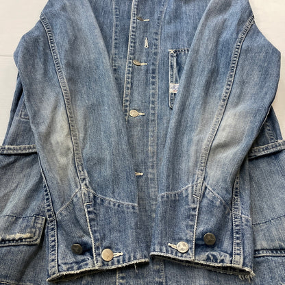 【現状渡し品】【メンズ】 JOUNAL STANDARD ジャーナル スタンダード USED PROCESSING NOCOLLAR COVERALL ユーズド 加工 ノーカラーカバーオール アウター 147-260830-sa-09-tei サイズ：M カラー：インディゴ 万代Net店