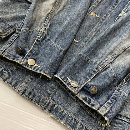 【現状渡し品】【メンズ】 JOUNAL STANDARD ジャーナル スタンダード USED PROCESSING NOCOLLAR COVERALL ユーズド 加工 ノーカラーカバーオール アウター 147-260830-sa-09-tei サイズ：M カラー：インディゴ 万代Net店