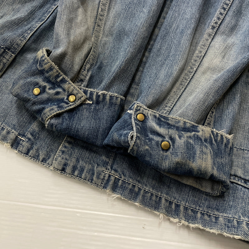 【現状渡し品】【メンズ】 JOUNAL STANDARD ジャーナル スタンダード USED PROCESSING NOCOLLAR COVERALL ユーズド 加工 ノーカラーカバーオール アウター 147-260830-sa-09-tei サイズ：M カラー：インディゴ 万代Net店